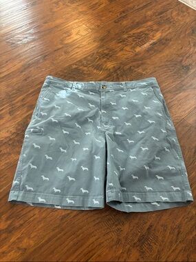 Boca Classics dusty blue  Men's Shorts Size 38 waist Wiener dogs! Dachshund